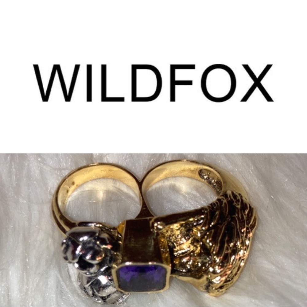 WILDFOX Gold Amulet Lion Double Ring
